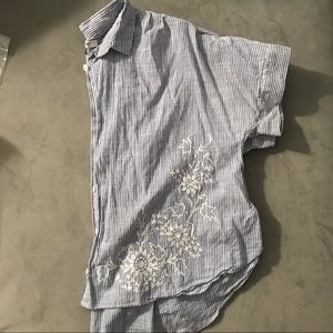 Madewell Cropped Short Sleeve Button Up